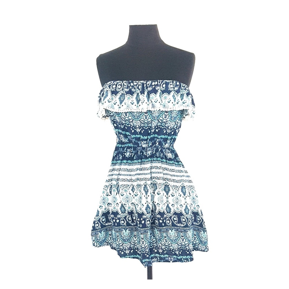 Blue Paisley Floral Dress